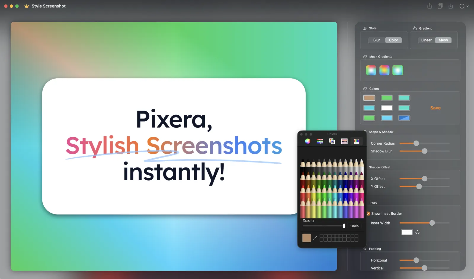 Example of Pixera – Gradient Presets applied to screenshot